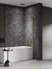 New Trendy Nesta Light Gold parawan nawannowy ze wspornikiem kątowym 80x150 cm złoty połysk/szkło przejrzyste P-0206-WL